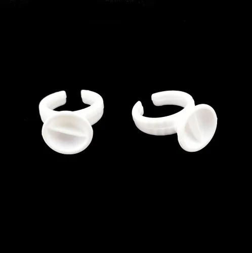 Miniatura 3 de yueton 100 Uds. 2 ranuras desechables de plástico para arte de uñas, pegamento para tatuaje, soporte de paleta de pestañas, anillos de extensión