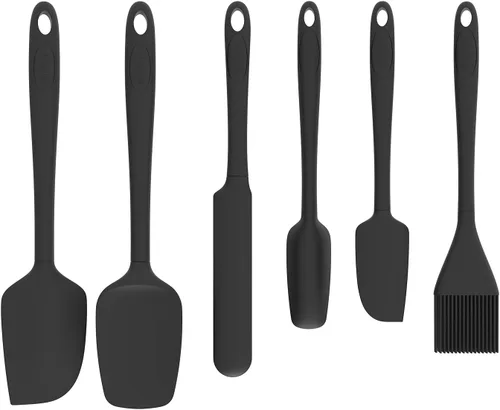 Miniatura 6 de Juego de espátulas de silicona, 6 utensilios de cocina de grado alimenticio con cepillo de silicona, resistentes al calor, aptos para lavavajillas