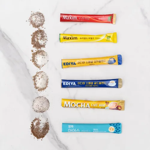 Miniatura 3 de Variedad coreana de café muestreador, 30 palitos – 6 sabores incluyendo Maxim Original, Moca, Moca mezclada, mezcla de oro, arábica y moca helado