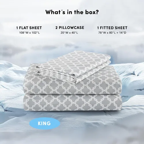 Miniatura 3 de Comfort Spaces Sábanas refrescantes King, sábanas Coolmax que absorben la humedad, suaves, juego de sábanas resistentes al descolorimiento, sábanas