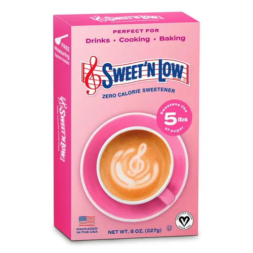 Sweet'N Low Edulcorante a granel cero calorías, caja de 8 onzas, sustituto de azúcar granulado para hornear, café, té y más, Kosher y sin gluten,