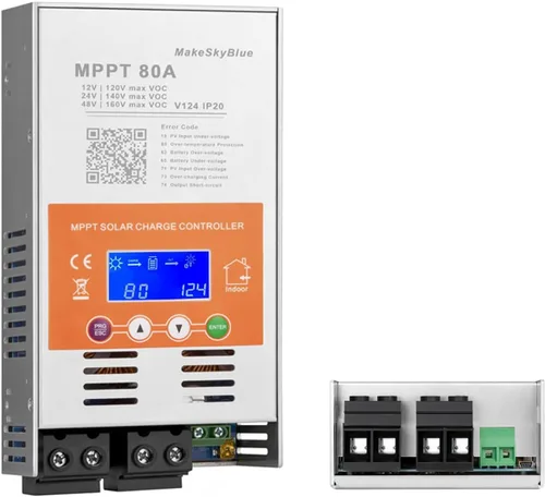 Miniatura 9 de 60A Controlador de carga solar MPPT V124 – Actualizado, detección automática de 12V/24V/48V, compatible con baterías de plomo-ácido y litio, entrada