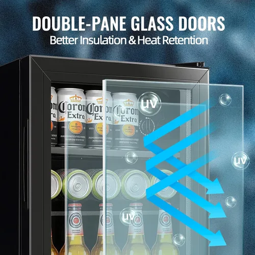 Miniatura 4 de Refrigerador de bebidas de 1.3 pies cúbicos, mini refrigerador para refrescos, cerveza o latas, enfriador de bebidas personal, 7 modos, estantes