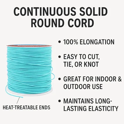 Miniatura 4 de Mandala Crafts Cordones elásticos de aguamarina de 0.039 pulgadas para hacer joyas y cuentas, cuerda elástica de 109 yardas, hilo elástico redondo