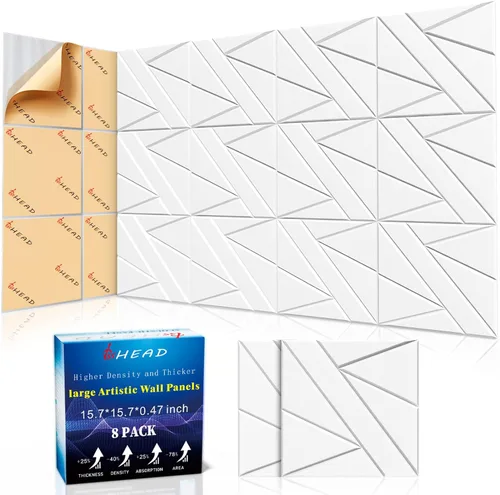 Miniatura 13 de BSHEAD 10 piezas de paneles acústicos de microfibra de 165dtex, paneles de pared insonorizantes autoadhesivos, paneles de espuma de 12 x 12 x 0.4