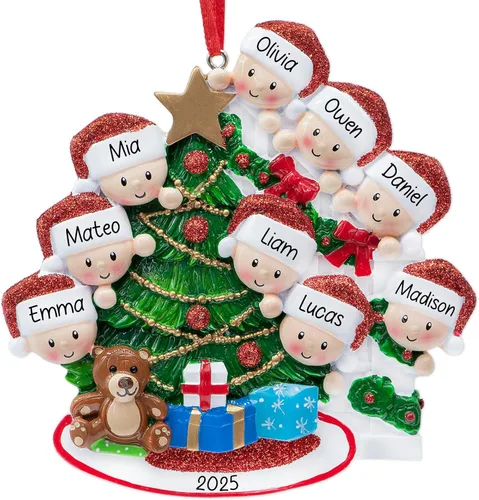 Miniatura 11 de Adorno de Navidad personalizado para parejas que se asoman 2026 Nuestro primer recuerdo de Navidad juntos - Regalo de amor para citas Familia