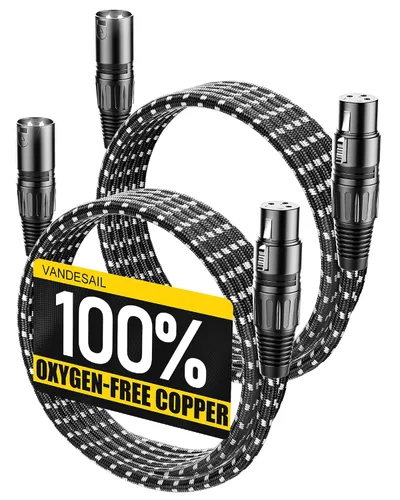 Miniatura 22 de Cable corto XLR, cable de micrófono de 1 pie, paquete de 2 unidades, toda la longitud de 6 pulgadas a 100 pies, cable de micrófono equilibrado