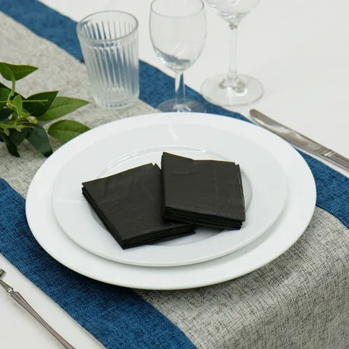 Miniatura 3 de Servilletas de cena de origami en forma de estrella en color negro (desechables), paquete de 12, 23 x 15 pulgadas, papel de 3 capas, nombre