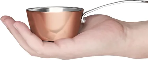 Macevia Mini Cacerola para Salsa, Calentador de Mantequilla de Acero Inoxidable Cobreado, Olla Pequeña con Asa, Uso Multipropósito para Hogar, Pure