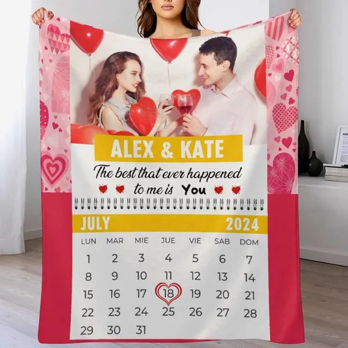 Miniatura 3 de Manta de amor personalizada para parejas, manta personalizada con imagen y nombre, regalo para novia, manta personalizada para el día de San