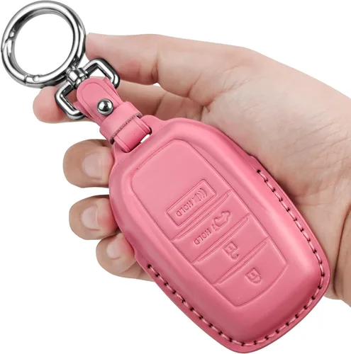 Miniatura 13 de Tukellen Funda de cuero para llavero Toyota compatible con Land Cruiser 2019-2026, Venza 2021-2026, Grand Highlander Hilux, Fortuner, Tundra Marrón