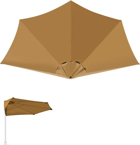 YardGrow Toldo de repuesto para sombrilla de 9 pies y 5 varillas, solo toldo de repuesto, marco no incluido Beige Bronceado