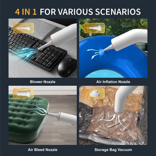Miniatura 3 de Aspiradora portátil inalámbrica para automóvil, 5 en 1, mini aspiradora de mano inalámbrica con filtro HEPA, 2 modos de succión, potencia de succión