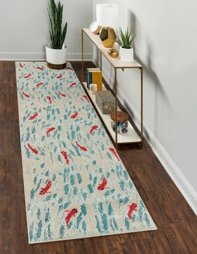 Alfombra moderna Positano de estilo costero de Loom, Polipropileno, Beige