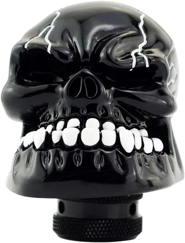 Miniatura 2 de Pomo para palanca de cambios automática con forma de calavera, color negro