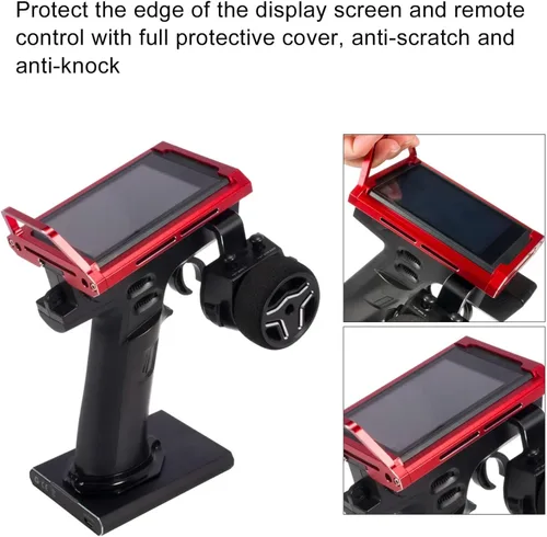 Miniatura 5 de kingsea Marco protector de transmisor de metal, accesorios de receptor de transmisor de automóvil a control remoto, piezas de actualización Rojo