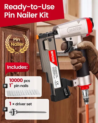 Miniatura 2 de meite MP635B Clavadora de Pines con 10000 clavos sin cabeza de 1 pulgada, Clavadora Neumática de Calibre 23, Pistola Neumática de Clavos sin Cabeza