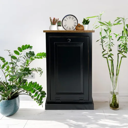Miniatura 2 de Peaceful Classics Gabinete de Basura Abatible sin Cajón - Gabinete Extraíble de Madera, Gabinete Decorativo para Basura para Cocina, Dormitorio