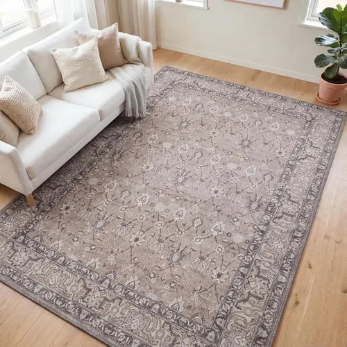 Miniatura 112 de Kuden Alfombra pequeña de 2 x 3, lavable a máquina, parte trasera antideslizante, estilo vintage, suave, pelo bajo, alfombras de área para entrada
