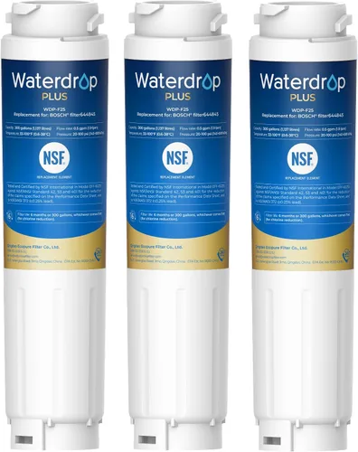 Waterdrop Plus 644845 Filtro de agua para refrigerador certificado NSF 401 y 53 y 42, plomo y repuesto, repuesto para Bosch 11034152, 9000077104,