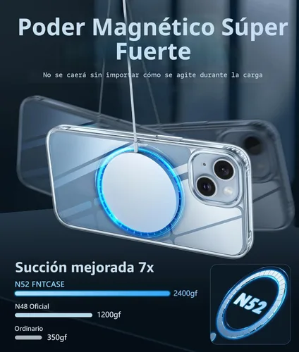 Miniatura 3 de FNTCASE Funda transparente para iPhone 15: Funda para iPhone 14/13, fundas magnéticas para teléfono con protector de pantalla compatible con Magsafe