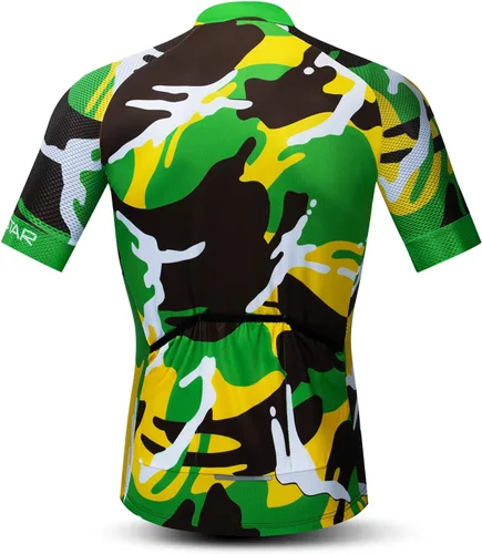 Miniatura 88 de Nuevo Pro cremallera completa hombres ciclismo Jersey manga corta Riding Shirt USA
