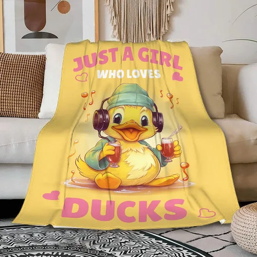 Manta de goma amarilla de pato súper suave y acogedora para sofá, cama, regalos de patos para amantes de los patos, decoración de baño, ligera y