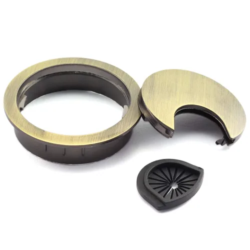 Miniatura 4 de HJ Garden Ojales de escritorio de metal de 2 pulgadas (1.969 in) para administrar y ocultar el cable de alambre, cubierta de agujero para cables