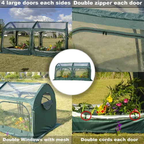 Miniatura 7 de Porayhut - Cubierta para invernadero, para flores y plantas, cubierta en PVC para jardinería, para jardín o patio trasero, protector contra heladas