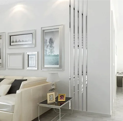 15 calcomanías de pared de espejo, azulejos acrílicos autoadhesivos, calcomanías extraíbles para marcos de pared/borde de papel tapiz/líneas de