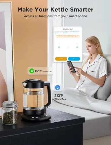Miniatura 6 de GoveeLife - Hervidor Eléctrico Inteligente con Infusor de Té para Hojas Sueltas, Hervidor Eléctrico de Té de 1.7 L con Programa de Infusión, Control