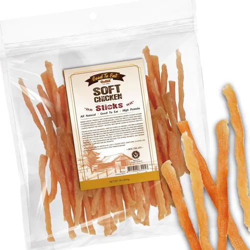 Miniatura 13 de Gootoe Golosinas para perros, carne seca de pollo para perros, golosinas de entrenamiento para perros; alta en proteínas, sin gluten