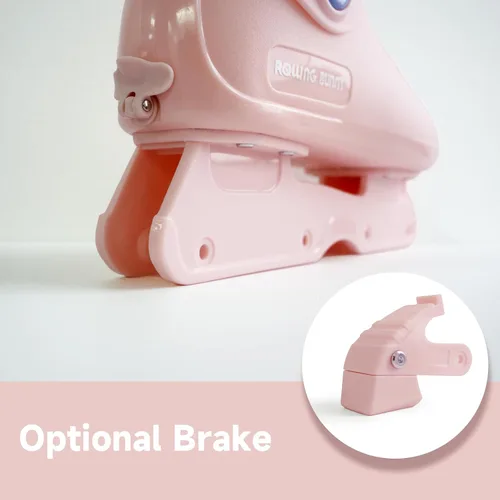 Miniatura 4 de Patines en línea para mujeres y niñas, cuchillas de rodillo de tamaño ajustable para mujeres adultas, carcasa dura ABEC-7, suaves y cómodos Rosado