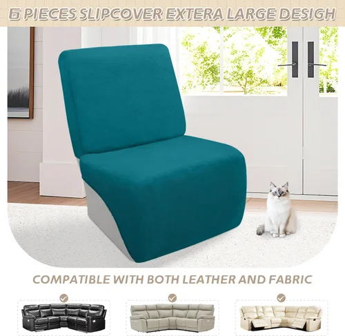 Miniatura 614 de Arfntevss Fundas de sofá seccional reclinable de terciopelo, Funda de sofá seccional de esquina para sofá reclinable, Funda elástica suave