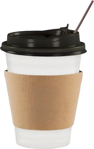 Miniatura 7 de 130 tazas de café de papel desechables con tapas, tazas de café de 12 onzas para el hogar, oficina, fiestas, viajes, tazas de papel premium, incluye