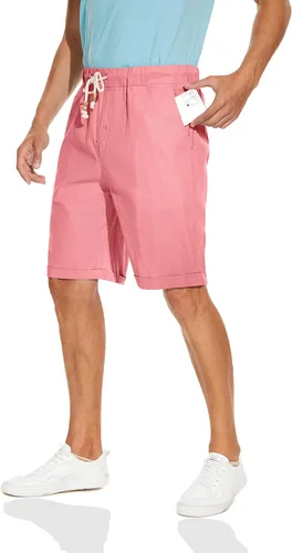 Miniatura 4 de Boisouey - Pantalones cortos de verano para hombre, de lino, estilo informal