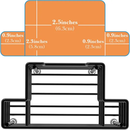 Miniatura 4 de Linkidea - Soporte para cepillos de dientes para ducha, soporte de cepillo de acero inoxidable, soporte para encimera/pared, organizador de 3 Negro
