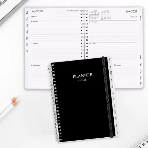 Miniatura 7 de Agenda 2026, Agenda Mensual que va de Enero 2026 a Diciembre 2026, Agenda Calendario con Cubierta de PP Resistente, Agenda Semanal 2026, Pestañas
