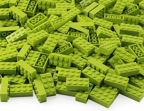 Ladrillos de 2 x 4, lima, 320 piezas partes de color verde amarillento, kit de construcción clásico, conjunto de juego creativo, bloques de juguete,