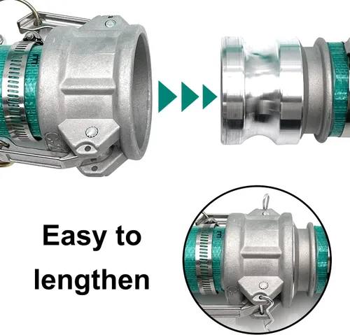 Miniatura 3 de SAFBY Manguera de descarga de bomba de agua con accesorios de aluminio Camlock A C E F, manguera de drenaje de retrolavado resistente de tres capas