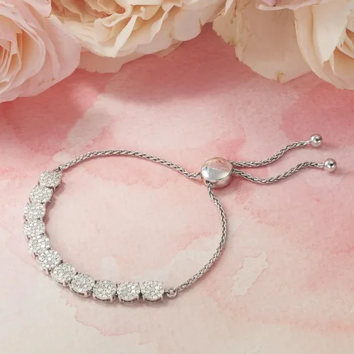 Miniatura 4 de Ross-Simons Pulsera bolo de diamantes de 2.00 quilates en plata de ley, Diamante, diamante