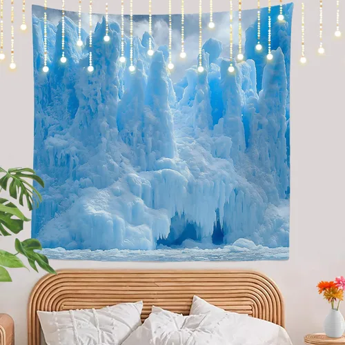 Miniatura 139 de Shrahala Tapiz de pared de hojas de arce otoñal, hojas rojas llameantes, fondo negro, tapiz grande para colgar en la pared, tapiz decorativo