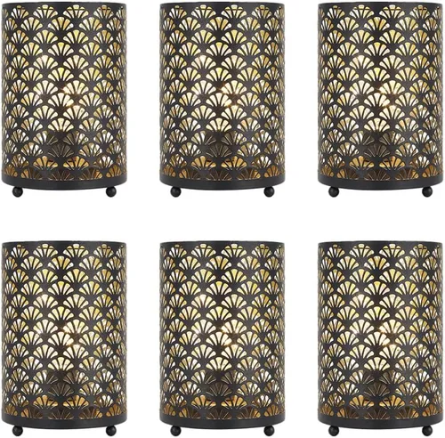 Miniatura 10 de TRIROCKS Juego de 2 lámparas de mesa con pilas de 19 cm de alto, lámparas inalámbricas decorativas con foco LED para hogar, sala de estar, bodas