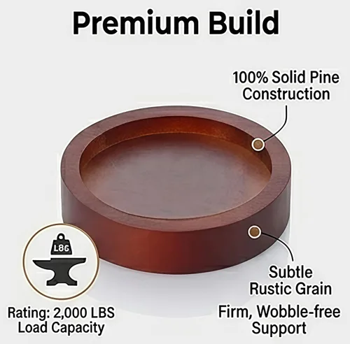 Miniatura 6 de Lufia Elevadores de madera de pino maciza de 1, 2 o 2.6 pulgadas, elevadores de muebles duraderos para camas, sofás, escritorios, diseño elegante