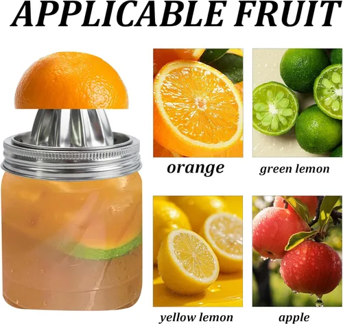 Miniatura 3 de Tapa de exprimidor de acero inoxidable para frascos de masón, exprimidor manual para limón y naranja, exprimidor de cítricos para tarros Mason