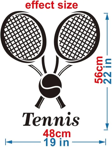 Miniatura 2 de Adhesivo de pared para jugador de tenis, diseño moderno de silueta deportiva para adolescentes, atletas o fanáticos, decoración única de PVC
