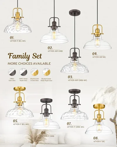 Miniatura 9 de FEMILA Iluminación colgante de cocina moderna de 11 pulgadas sobre la isla, lámpara colgante dorada de granja, altura ajustable, acabado dorado
