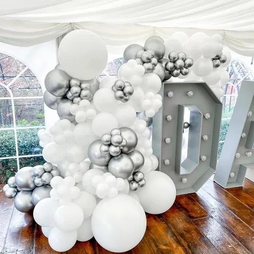 Miniatura 3 de KOMOREBI Globos blancos de 12 pulgadas, 100 globos blancos lisos de látex blancos para cumpleaños, compromiso, boda, baby shower, aniversario