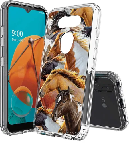 Miniatura 19 de Compatible con LG Aristo 5, funda transparente impresa, a prueba de golpes, arañazos, compatible con LG Phoenix 5/Fortune 3/Tribute Monarch/Risio 4