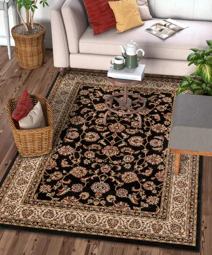 Miniatura 2 de Well Woven Barclay Collection Sarouk - Alfombra negra de 5 x 7 pies, para sala de estar, dormitorio y comedor